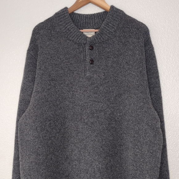NWT L.L. Bean Men's Gray Knit Charcoal Pullover Long Sleeve Sweater Sz XXL Tall - Picture 3 of 13